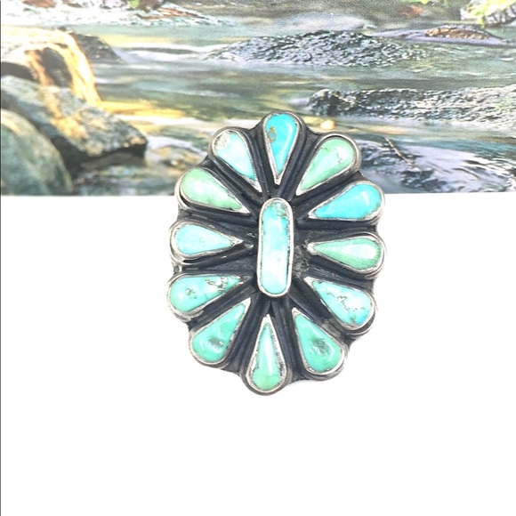 Native Navajo Turquoise silver midi.Native American Navajo turquoise ring - Picture 5 of 5